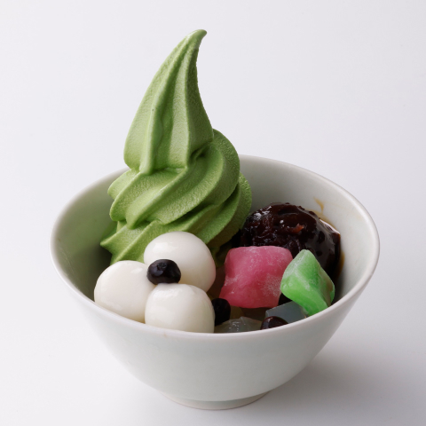 抹茶ソフトあんみつ