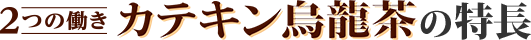 2つの働き カテキン烏龍茶の特徴