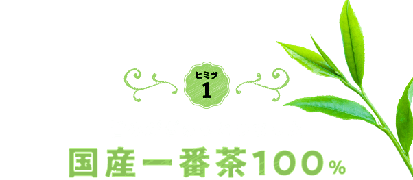 ヒミツ1　旨みがぎゅっとつまった　国産一番茶100%