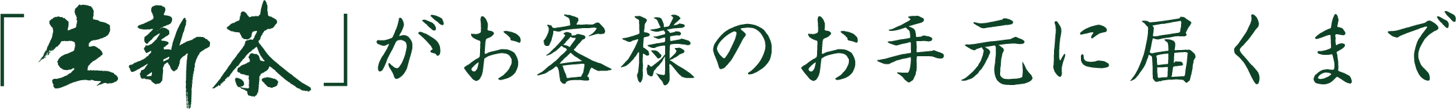 「生新茶」がお客様のお手元に届くまで