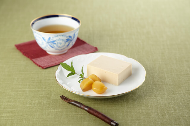 ほうじ茶と栗のパンナコッタ