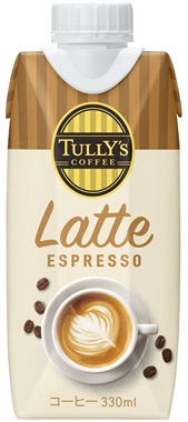 TULLY’S COFFEE LATTE ESPRESSO キャップ付き紙パック 330ml