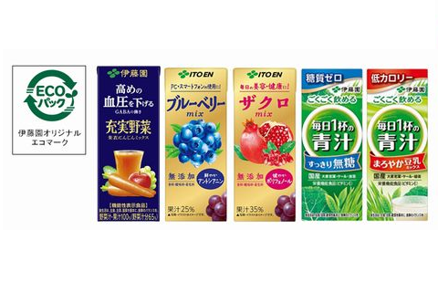 牛乳パックと同様にリサイクルができる、アルミ箔を使用しない常温流通可能な新・環境配慮型紙パック飲料を拡充。