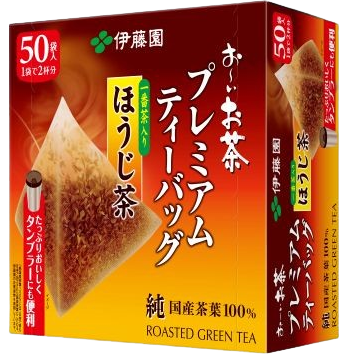 お～いお茶 プレミアムティーバッグ 一番茶入りほうじ茶 50袋