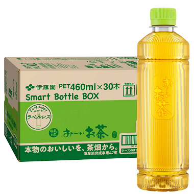 お～いお茶 緑茶 ラベルレス PET 460ml（30本入りケース販売品）