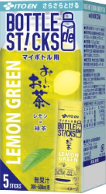 さらさらとける BOTTLE de STICKS お～いお茶 LEMON GREEN 5本入り
