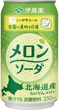 ニッポンエール 北海道産らいでんメロンソーダ 缶 350ml