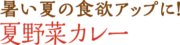 暑い夏の食欲アップに！ 夏野菜カレー